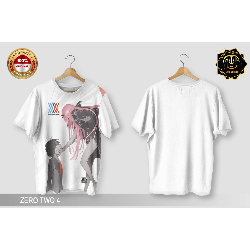 [ BAYAR DI TEMPAT ] BAJU PRINTING GAMBAR ANIME ZERO TWO 4 - KAOS DISTRO ORIGINAL MOTIF KARTUN ANIMAS