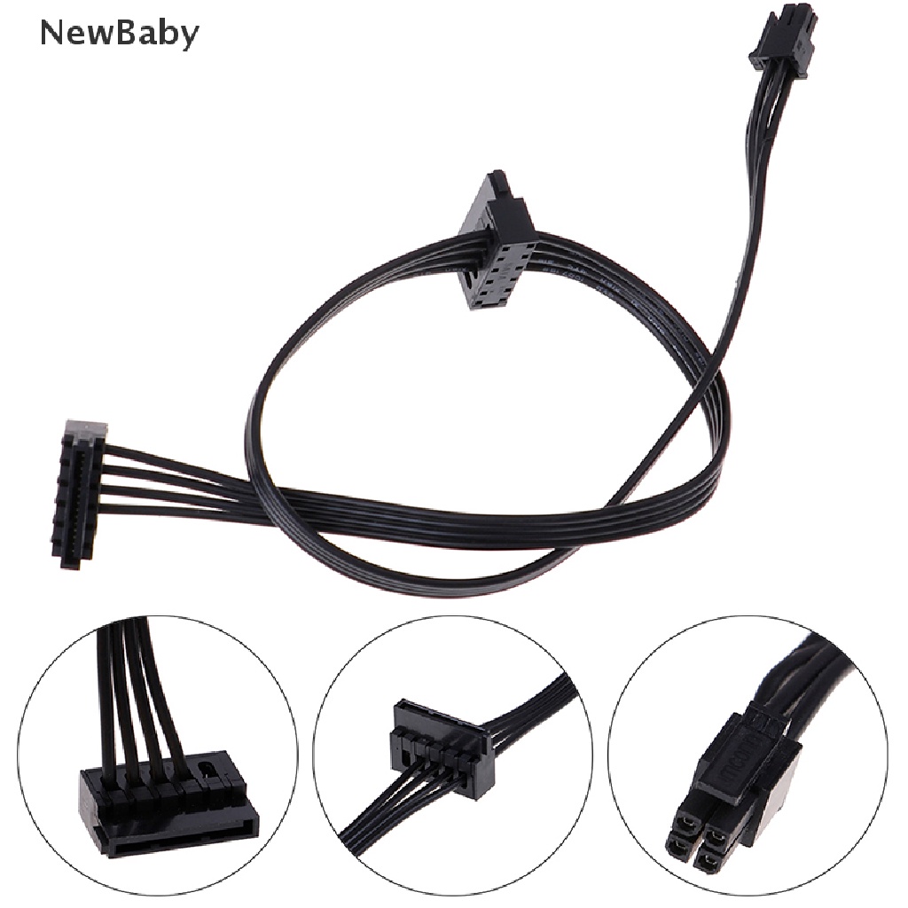 1pc Kabel power supply mini 45CM 4 Pin Ke 2 Sata SSD Untuk lenovo M410 M610 M415