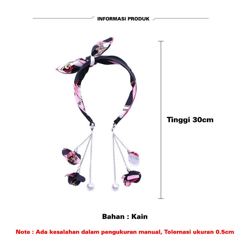 Bando Korea Perempuan Dewasa Pita Rumbai Hiasan Kristal Bandana Fashion Wanita Lucu Aksesoris Rambut fashion style korea Premium AK127