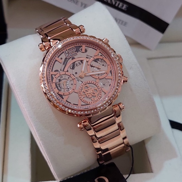 JAM TANGAN WANITA GUESS GW0403L3 FULL ROSEGOLD ORIGINAL