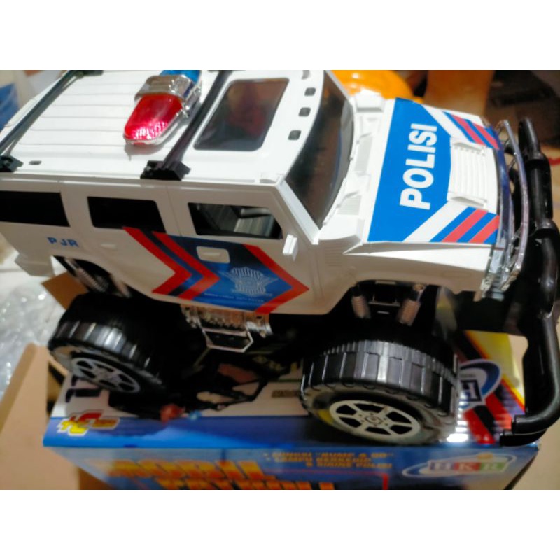 OBRAL LEBAY...MAINAN MOBIL JEEP JUMBO & KECIL PATROLI POLISI PAKE BATRE