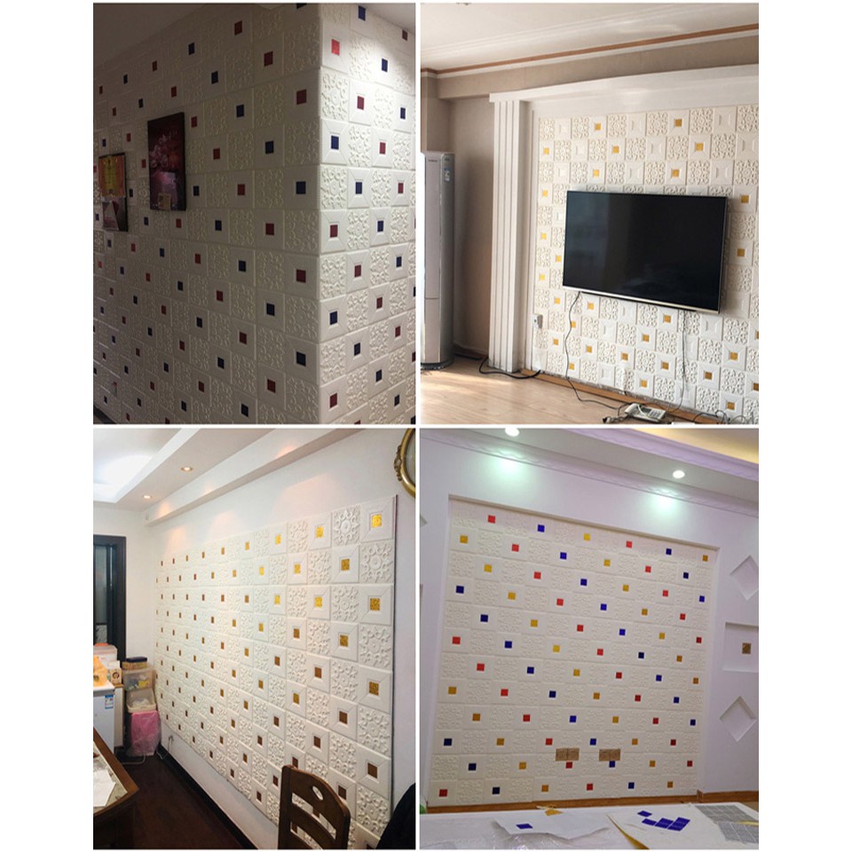 Wallpaper Dinding 3D Foam Motif Batik Wallsticker, Ukuran 35X35CM • High Quality