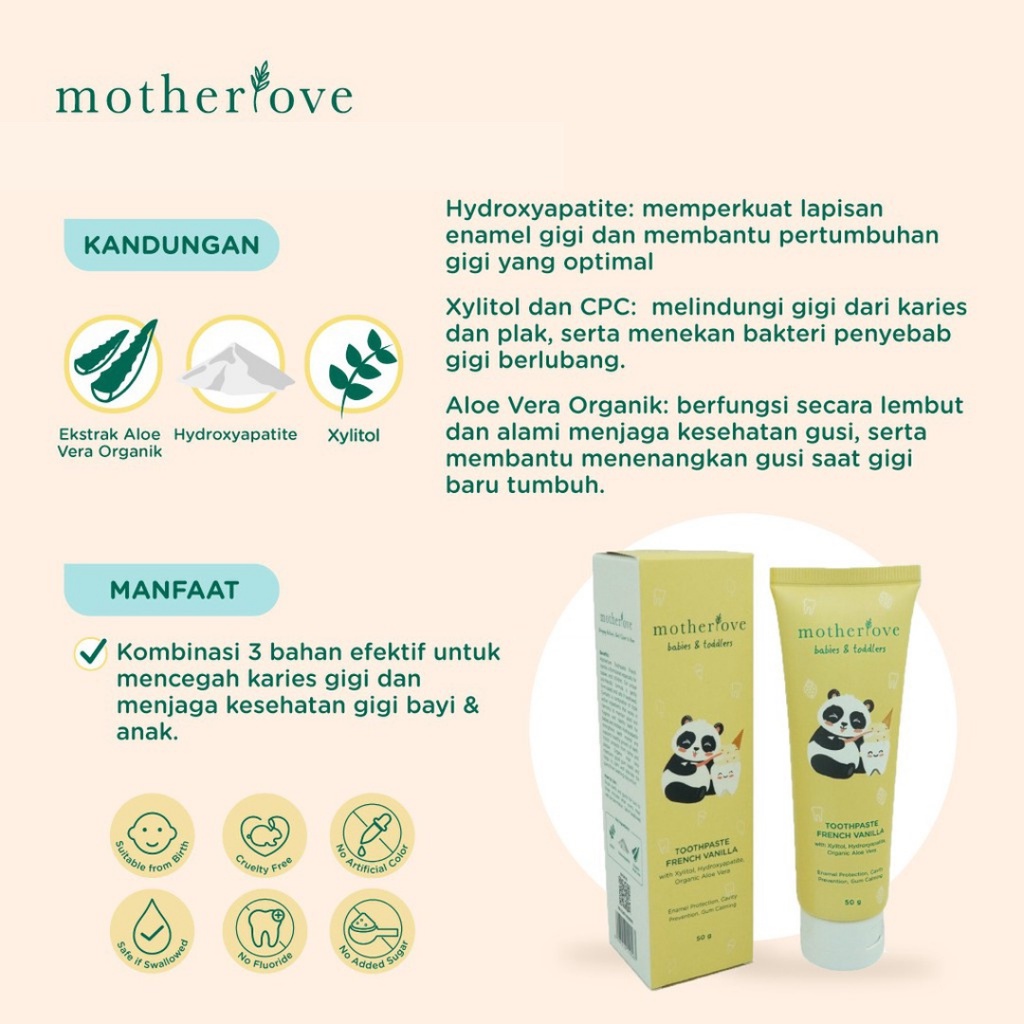 MOTHERLOVE TOOTHPASTE BABIES &amp; TODDLERS / 50GR