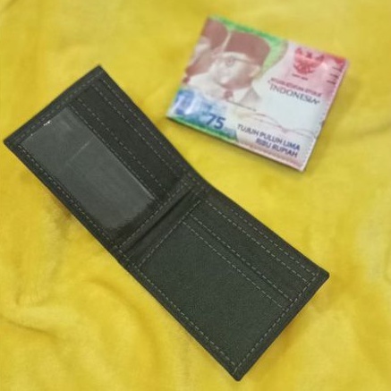 dompet anak motif cetak uang rupiah 75,000 bahan kulit sintetis lokal bagian luar lak bagian dalam d