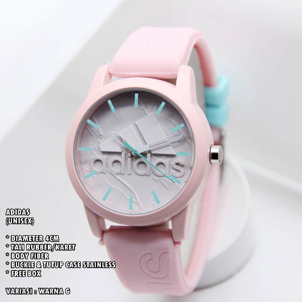 (BISA COD) JAM TANGAN UNISEX TALI RUBBER BODY BULAT POLOS