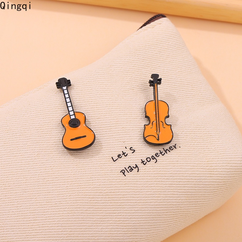 Rock Bros Pin Enamel Desain Kartun Band Musik Gitar Bass Untuk Hadiah