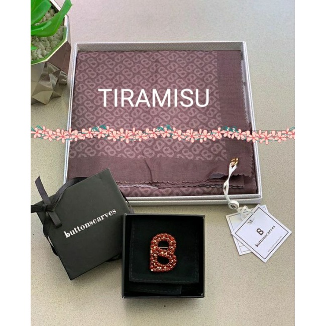 ORDERAN MBA PEPI - NEW BUTTONSCARVES TAPIS TIRAMISU DAN SPICED APPLE VOAL SQUARE