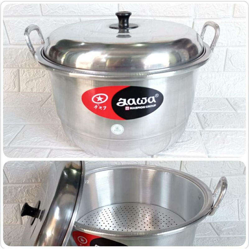 Panci kukus Besar 4 Kg 5 Kg Diameter 33 cm, 36 cm panci dandang, panci lanseng, panci steam