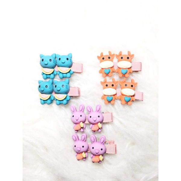 JLS02 Jepit Slip Resin Animals Doff Polos 3.5cm isi 2