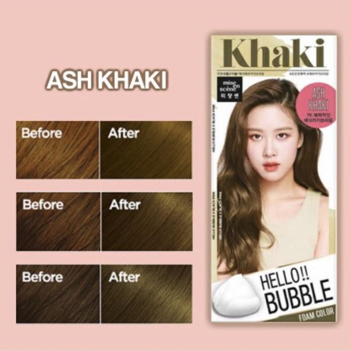 MISE EN SCENE HELLO BUBBLE HAIR COLOR ASH KHAKI