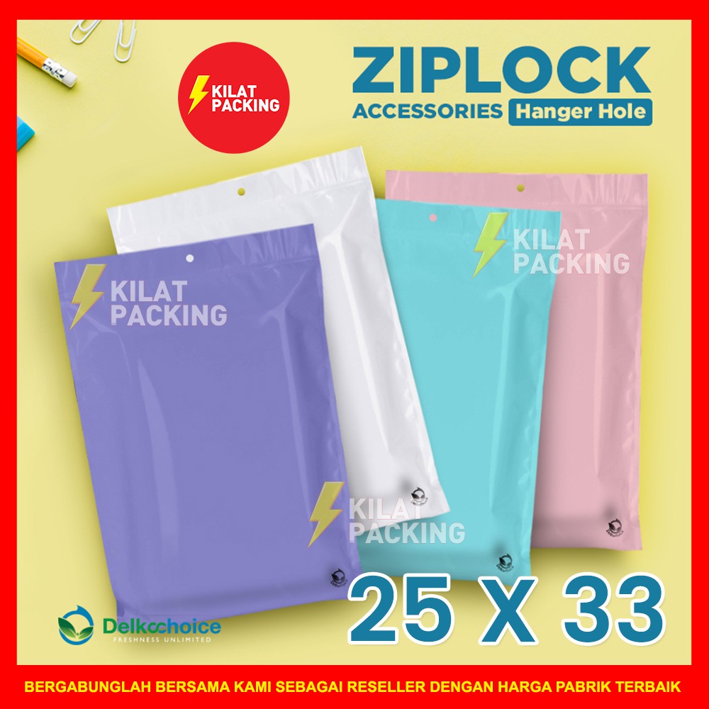 Plastik Klip Kombinasi AKSESORIS - Lay Bag Zipper Ziplock WITH HANGER HOLE MURAH SATUAN