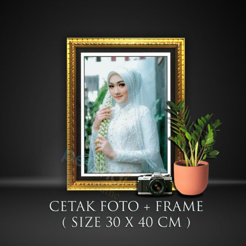 Cetak Foto + Bingkai ukir/full/size 30x40cm/a3/12R us/17Rs