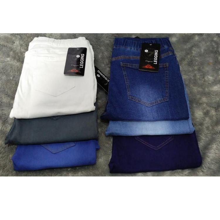 Langsung Kirim PROMO TERMURAH JEANS EXTRA JUMBO WANITA/FULL PINGGANG KARET/ LEVIS PINGGANG KARET/MUA