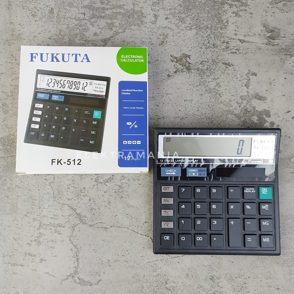 

Kalkulator 12 Digit / Alat hitung FUKUTA FK-512