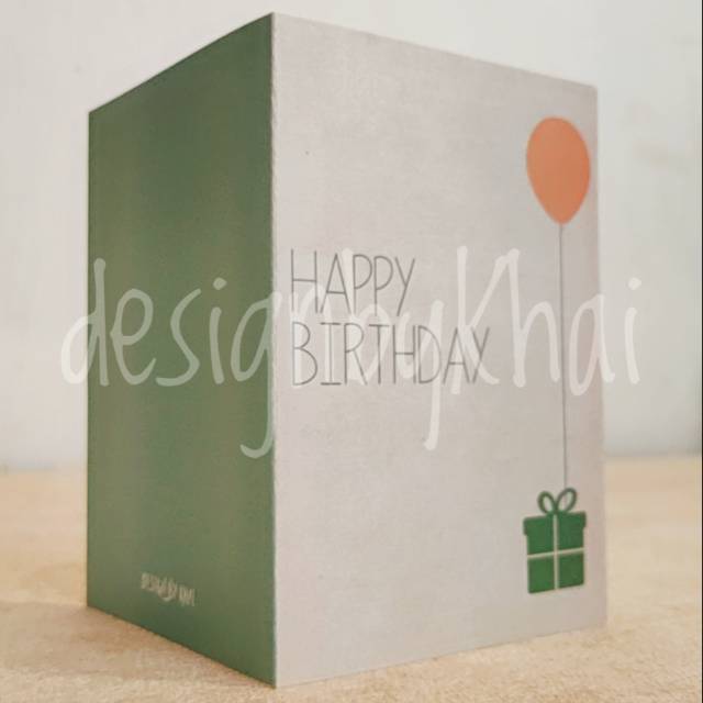 

Birthday Card Lucu. Kartu Ulang Tahun Kado-Balon. Ukuran lipat 8x11,5cm