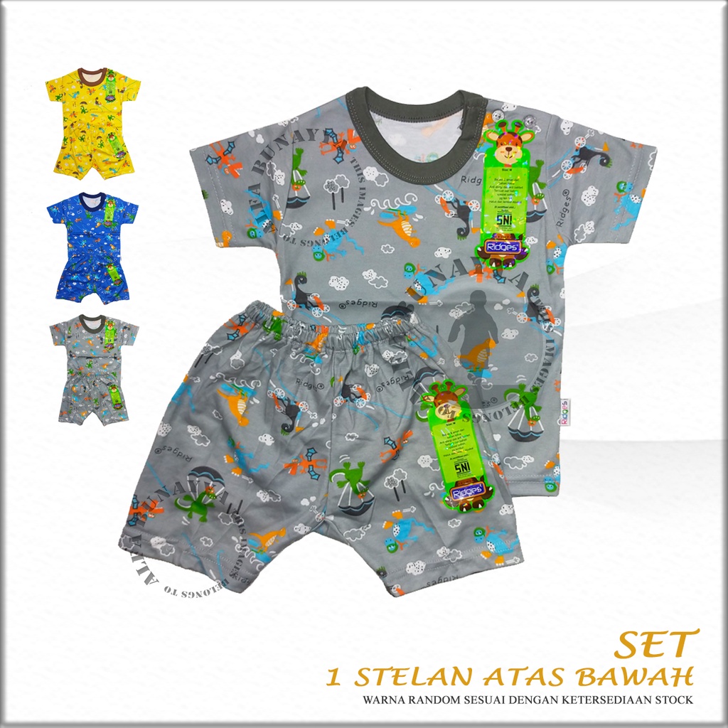 1 SET Stelan Anak Laki Laki RIDGES - Set Pakaian Anak Bayi Atasan Bawahan