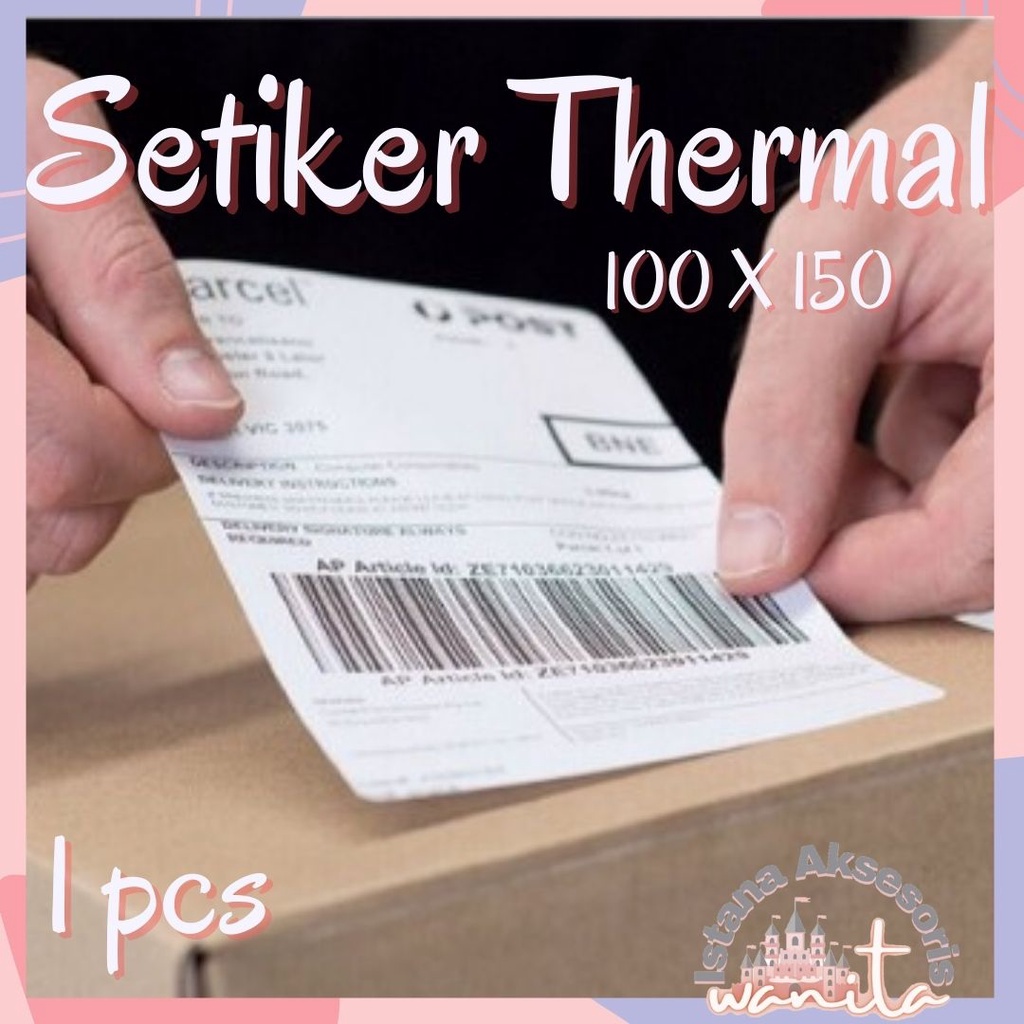 TERMURAH KERTAS THERMAL  100 mm x 150 mm LABEL TERMAL STICKER TEMPEL 1 pcs