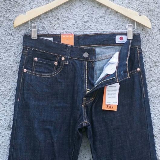men's jeans - levis 505 selvedge jeans straigh leg - wash blue black