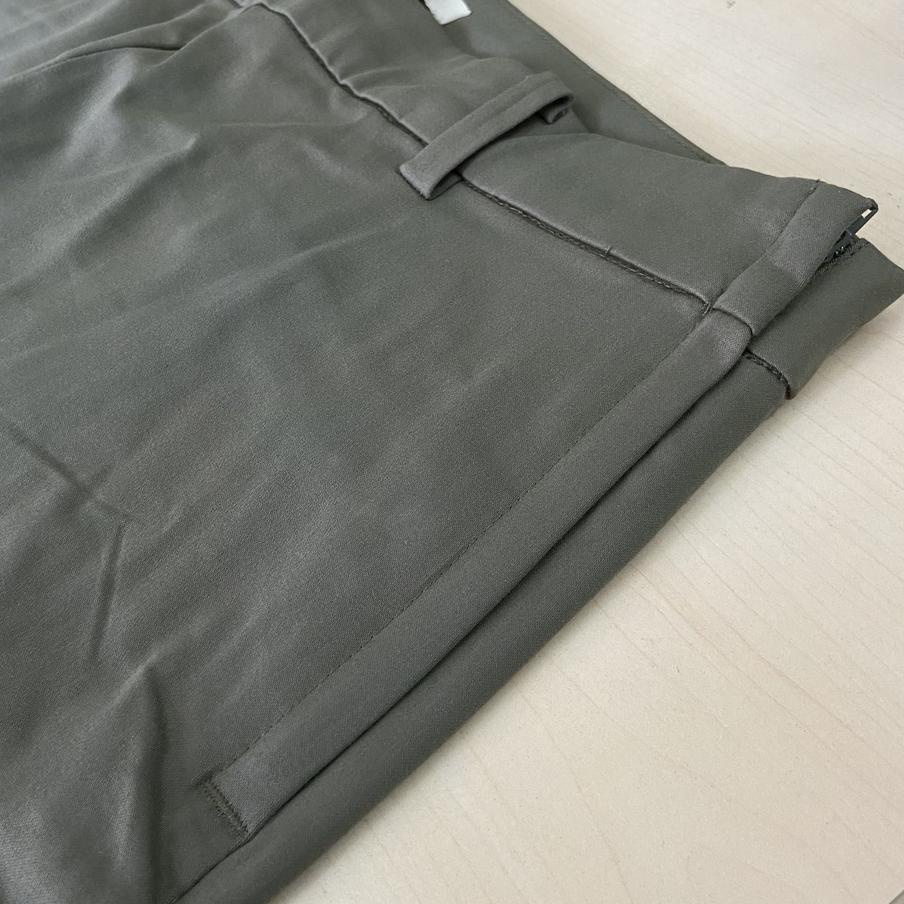 ☑ H&M Celana Wanita Super Stretch Khaki Green Slim Fit Ankle Pants Cigarette Trousers Original Slack