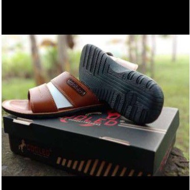 Sandal Selop Ban 2 Cooled Kulit Asli Pull Up