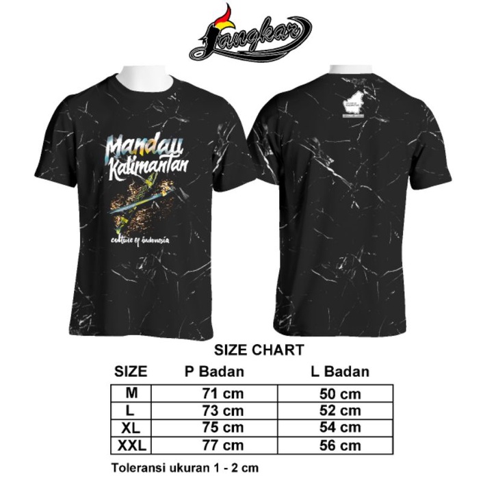 [MOTIF MANDAU DAYAK KALIMANTAN] BAJU KAOS PRIA KHAS KALIMANTAN