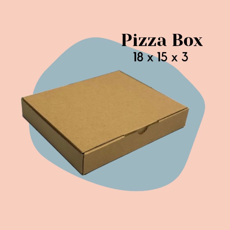 

PIZZA BOX // KARDUS BOX DIE CUT 18x15x3// PACKAGING KARDUS KARTON // DUS KECIL // KEMASAN OLSHOP