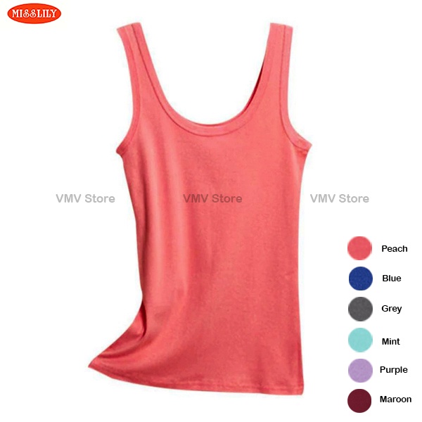 TankTop Wanita Misslily LK69 Tali Besar Basic Tank Top Dewasa Remaja Tengtop Perempuan Miss Lily Original Kaos Dalam Asli-4