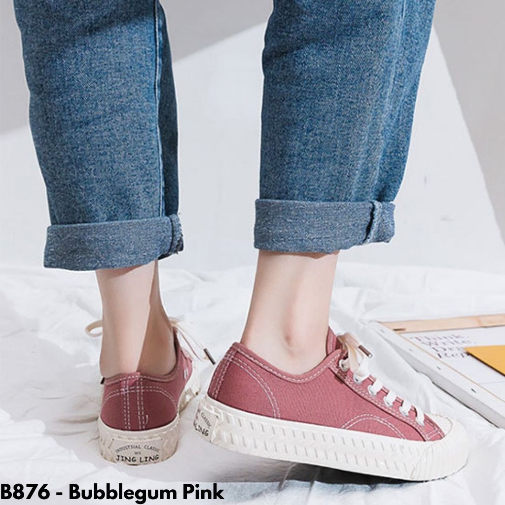 SEPATU SNEAKERS TALI SEPATU SEKOLAH CANTIK NYAMAN DIPAKAI SEKOLAH GAUL OOTD ALA KOREA B876