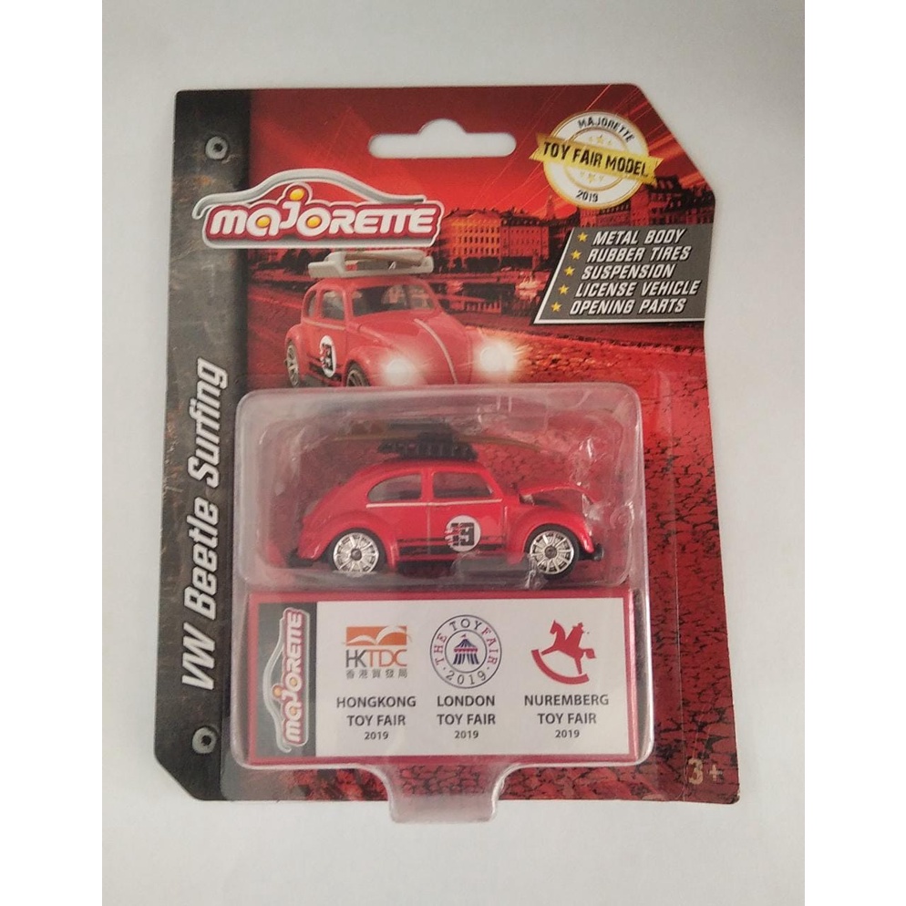 Diecast Majorette 2019 Toy Fair VW Beetle Surfing Merah Volkswagen Hongkong London Nuremberg