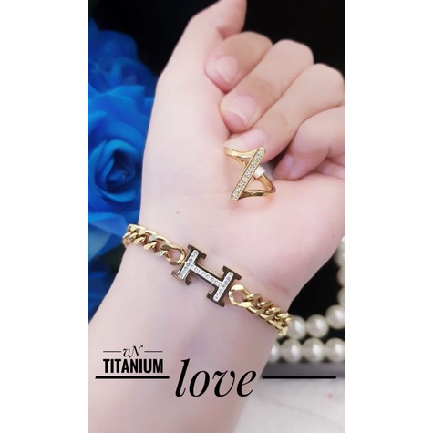 Titanium gelang dan cincin HDE543