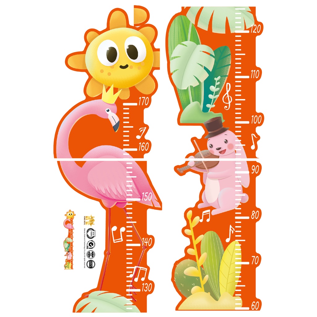 Stiker Dinding Pengukur Tinggi Badan /Wall Sticker Kartun Stiker Tinggi Badan Anak