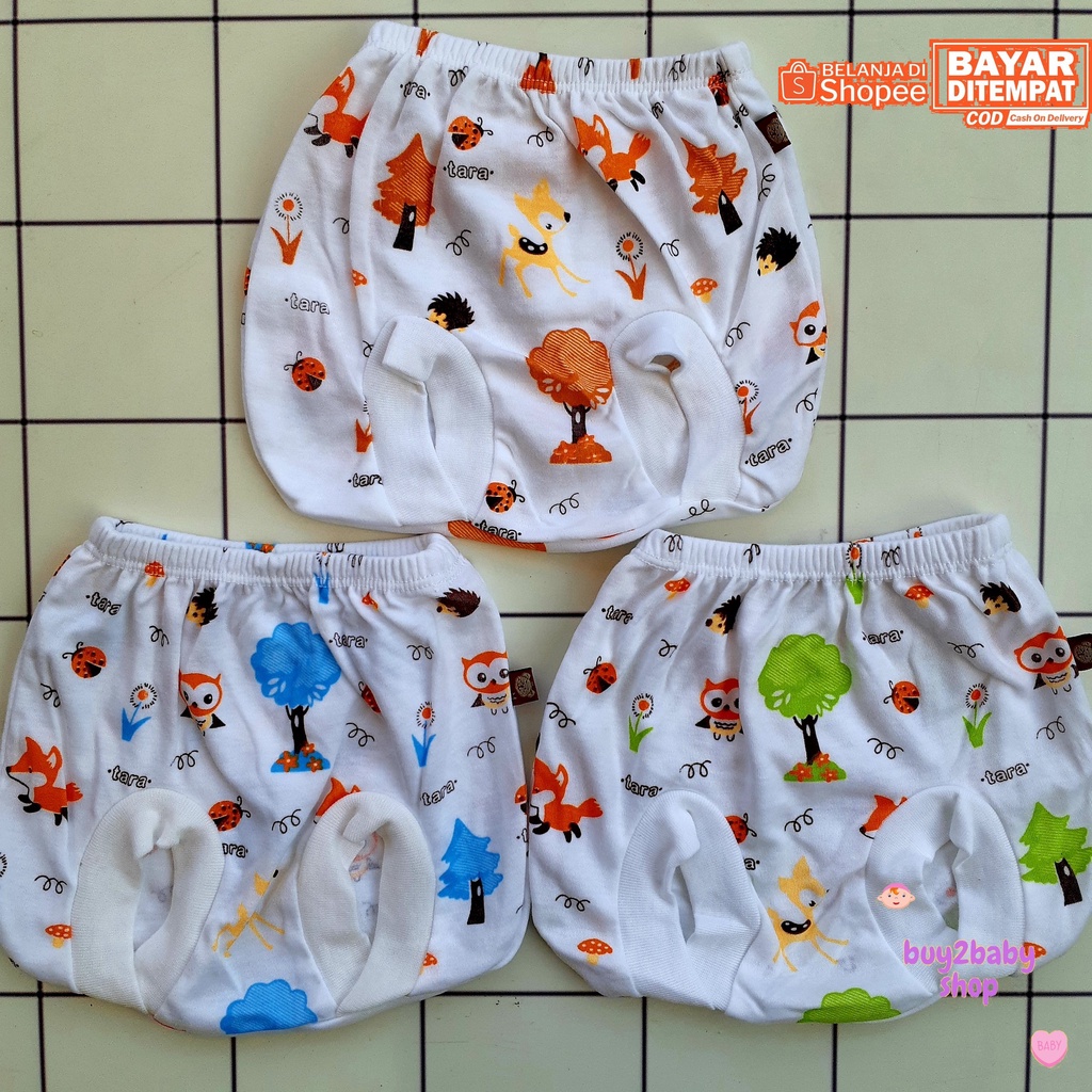 Celana pendek POP bayi Tara Animal &amp; Fruit Series 0-3 Bulan 3 PCS