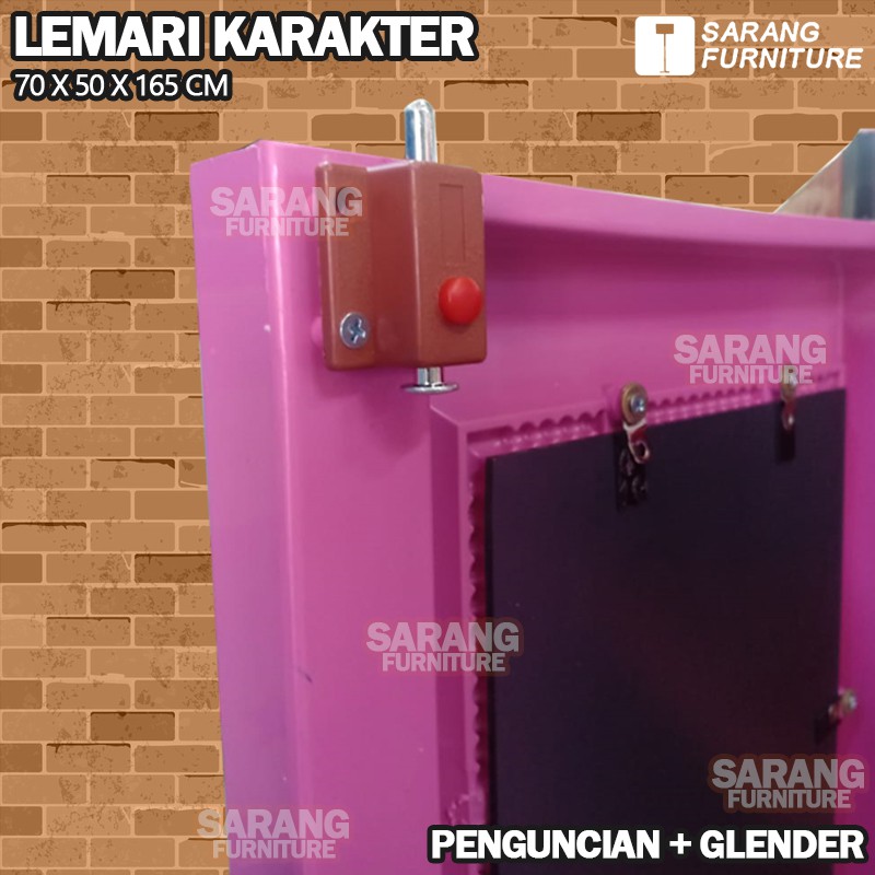 LEMARI PAKAIAN PLASTIK KACA DENGAN KUNCI LEMARI KARAKTER LEMARI MOTIF PRINCESS LEMARI PINTU MY TOP