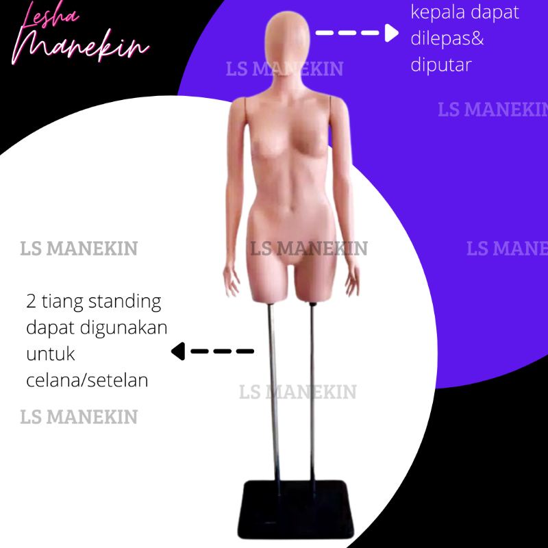 Manekin FULLBODYFIT Warna Kulit Bisa Setelan Gamis Bongkar Pasang - fullbody kaki besi