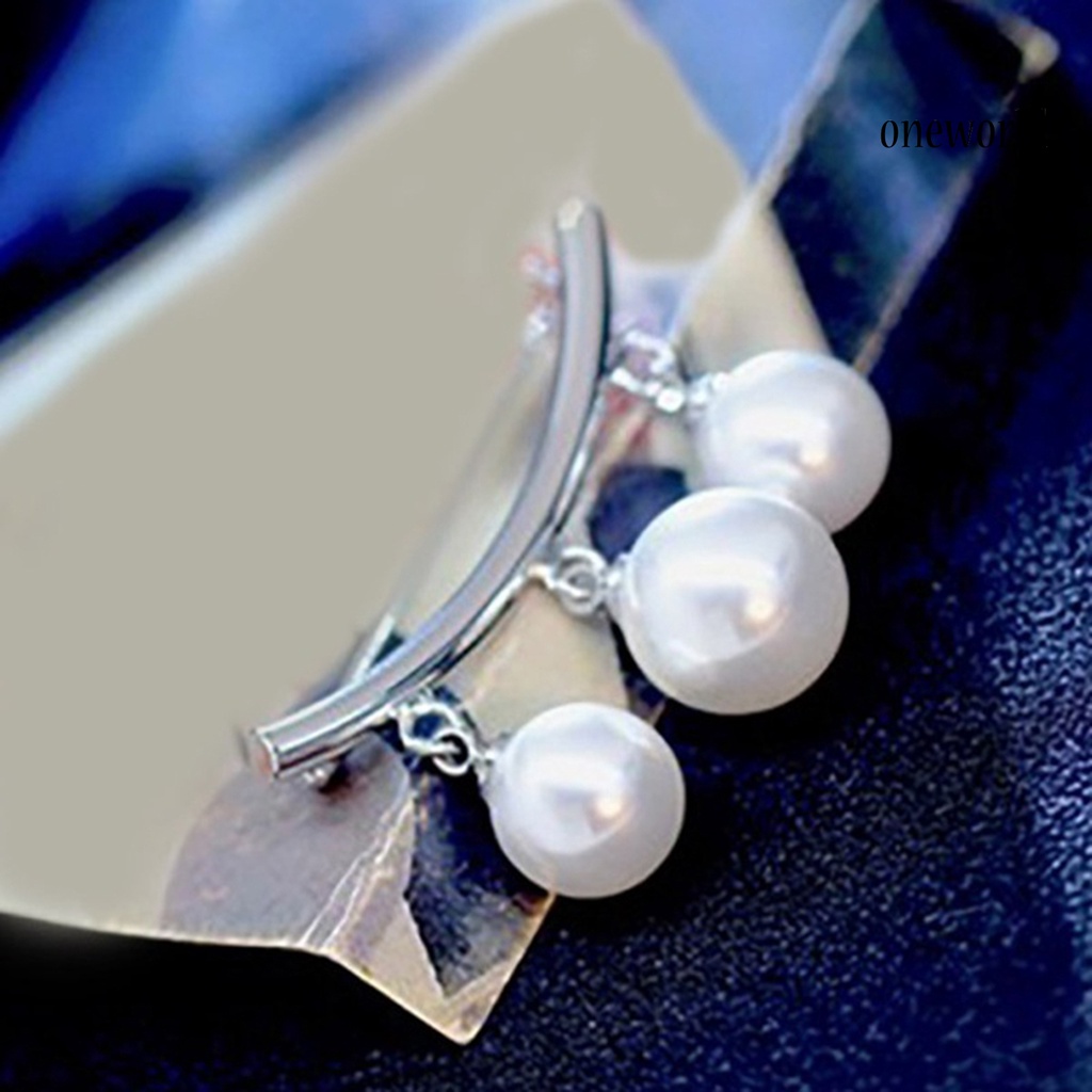 OW@ 2Pcs Brooch Stylish Elegant Faux Pearl Fashion Vintage Brooch for Wedding