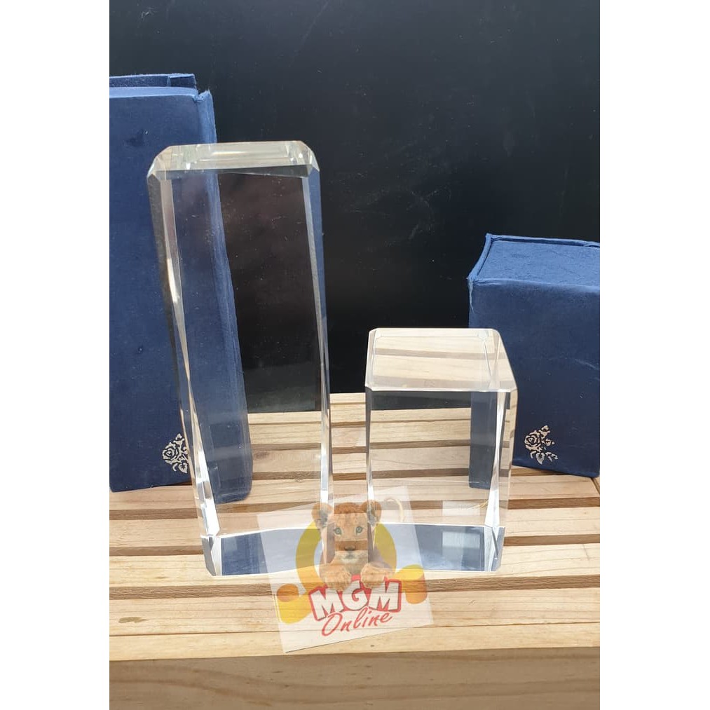 Balok kristal polos 15CM / Balok Crystal 3D Polos 15CM