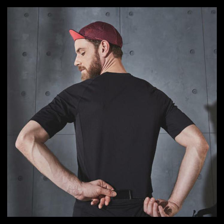 TERLARIS Jersey Sepeda BTWIN Essential Pria-Black