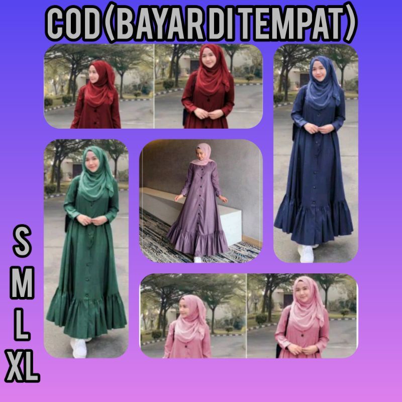 TERMURAH - Peoni Dress / Gamis / Maxy / Gamis Muslim / Baju