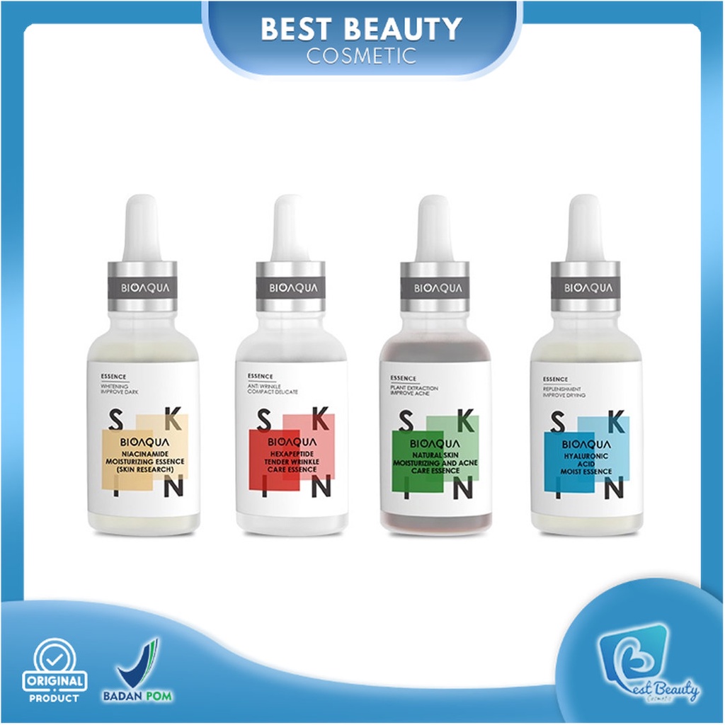 ★ BB ★  Bioaqua Cosmetics Natural Skin Moisturizing Acne Care Essence 30ml Niacinamide/Hyaluronic Acid/Anti-Wrinkle Skincare Serum Wajah - BIO AQUA