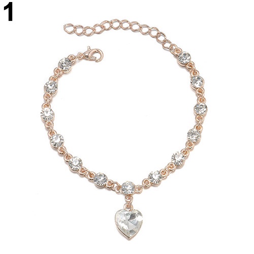 Hu Hu Hu Hu Hu Alat Bantu Pasang Kacamata♡ Gelang Rantai Dengan Charm Hati Aksen Berlian Imitasi Untuk Wanita