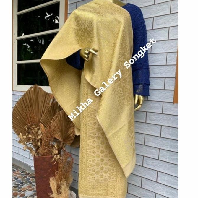 Songket Palembang Lepus Gold Sutra Benang Gebeng