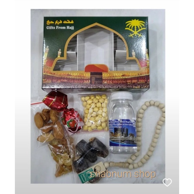 

Paket Oleh Oleh Haji & Umroh / Paket Hemat Murah Ekonomis Haji Umrah / kurma/kismis/air zamzam 60ml/almond cangkang/coklat turki/tasbih kayu pendek 33/dus kotak