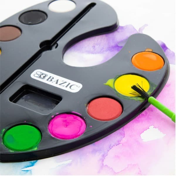 

Bazic Watercolour Paint Cake 12 Colours w/ Palette - Cat Air