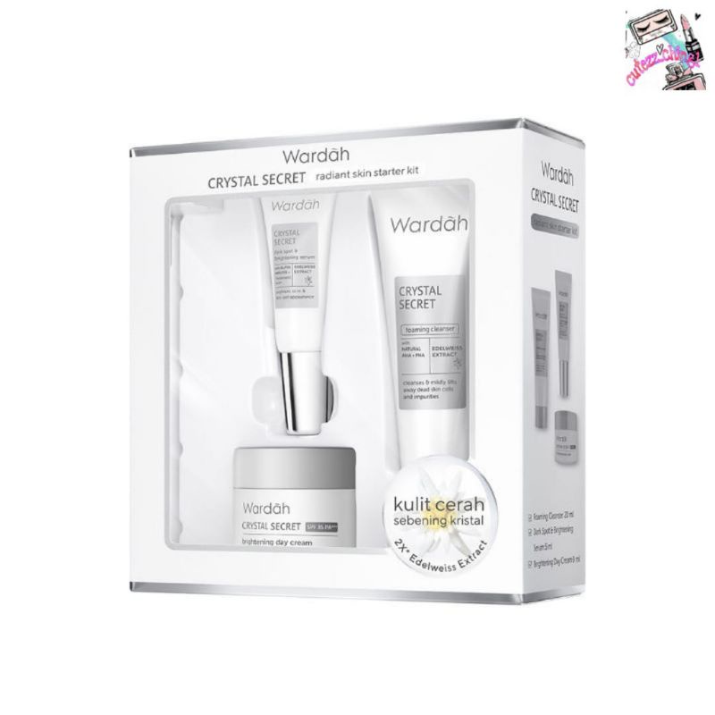 ☃Cutezz_Ching1☃Wardah Crystal Secret Radiant Skin Starter Kit - Ukuran Mini/Travel Size