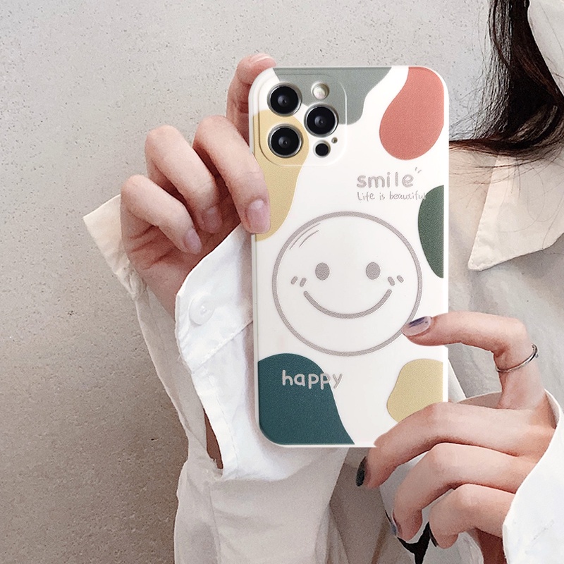 Casing Redmi 12C 10C A1 10 9A 9 9T 9C NFC POCO X5 F4 M4 M3 X3 NFC Pro Note11 Pro 9 Note12 8 10 10Pro 10S 12 Lite Angin Dingin Kubus Lurus Happy Smile Art Line Soft Phone Ungu Sarung