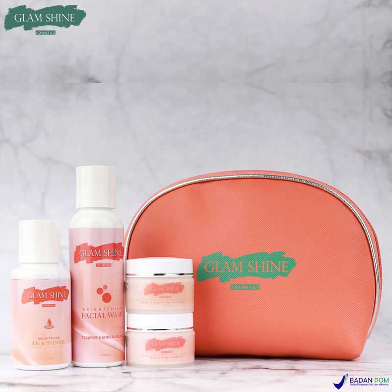 GLAMSHINE/SKINCARE AMAN/SKINCARE BPOM/GLAMSHINE FACIAL KIT/GLAMSHINE PINK