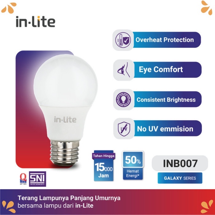 INB007, In-Lite Lampu Bohlam LED Bulb, INB007, 5 Watt