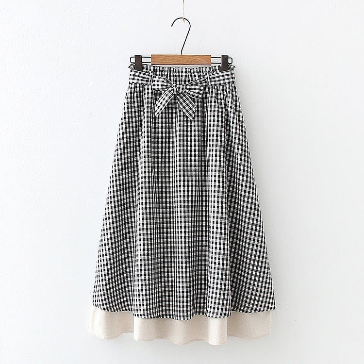 Rok Panjang Korean Style - Nindi Skirt Katun Mosscrepe Pinggang Karet - Bawahan Wanita Muslim <-Black