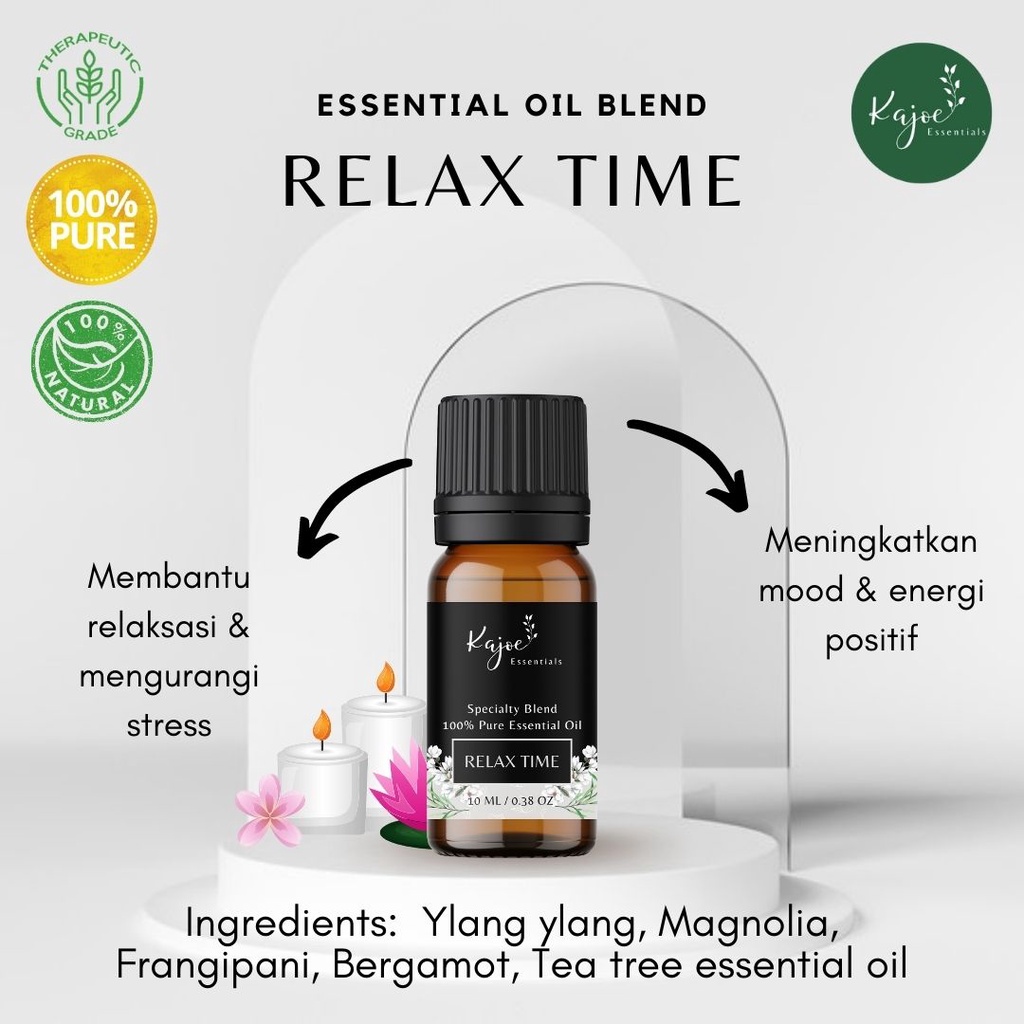 KAJOE RELAX TIME Essential Oil Blend Diffuser Minyak Esensial Atsiri Aromaterapi Aromatheraphy