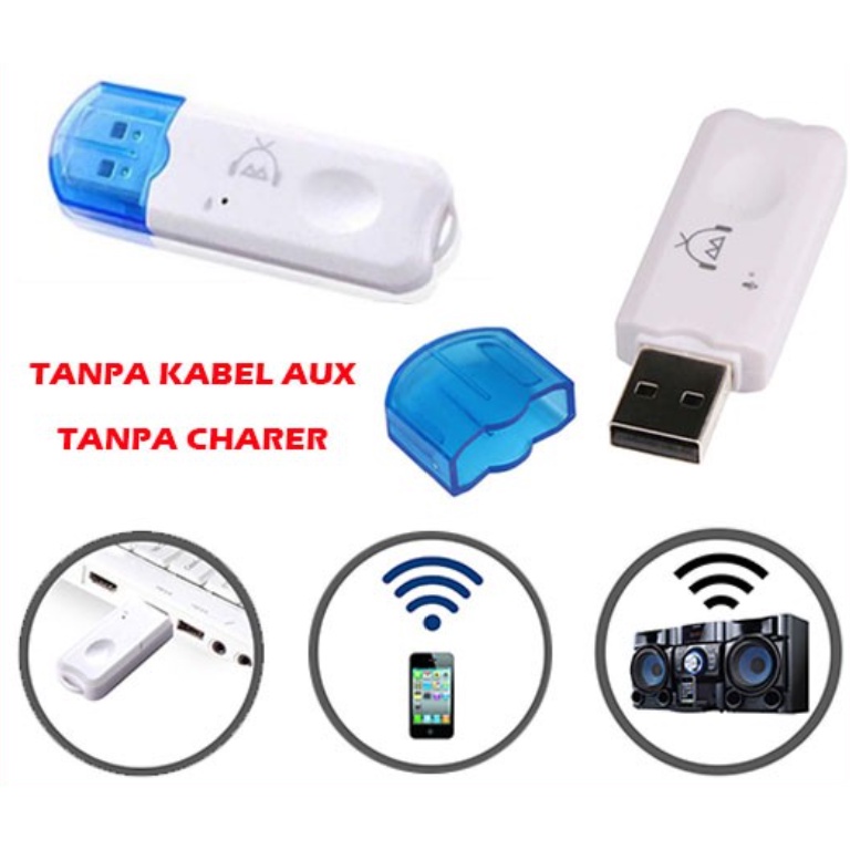 PA USB Bluetooth Audio Receiver With Mic Dongle Wireless HP Ke Speaker Aktif Music Non Kabel Portable